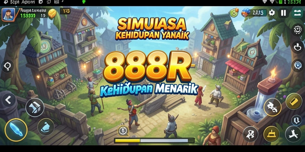 Tampilan gameplay menakjubkan dengan elemen simulasi kehidupan.
