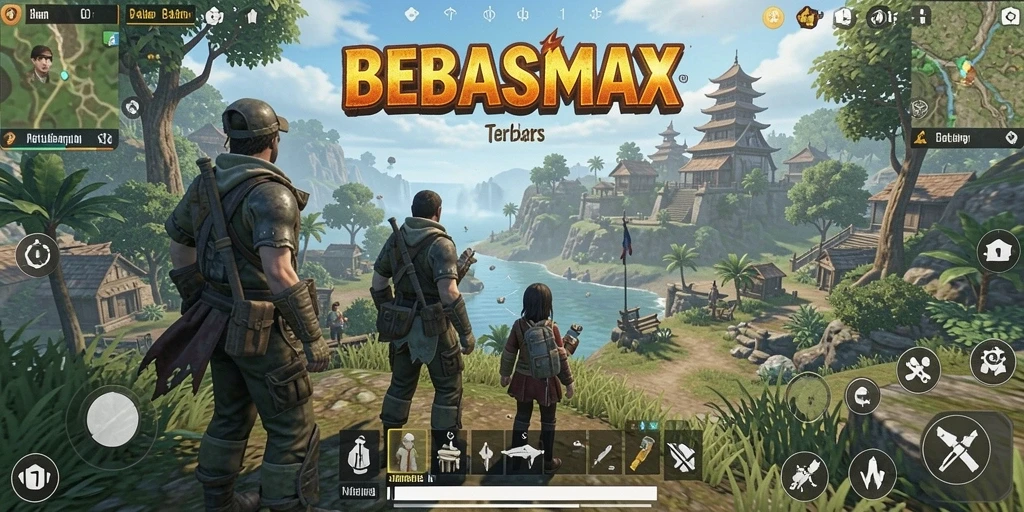 Screenshot gameplay BEBASMAX menampilkan dunia terbuka yang menakjubkan.