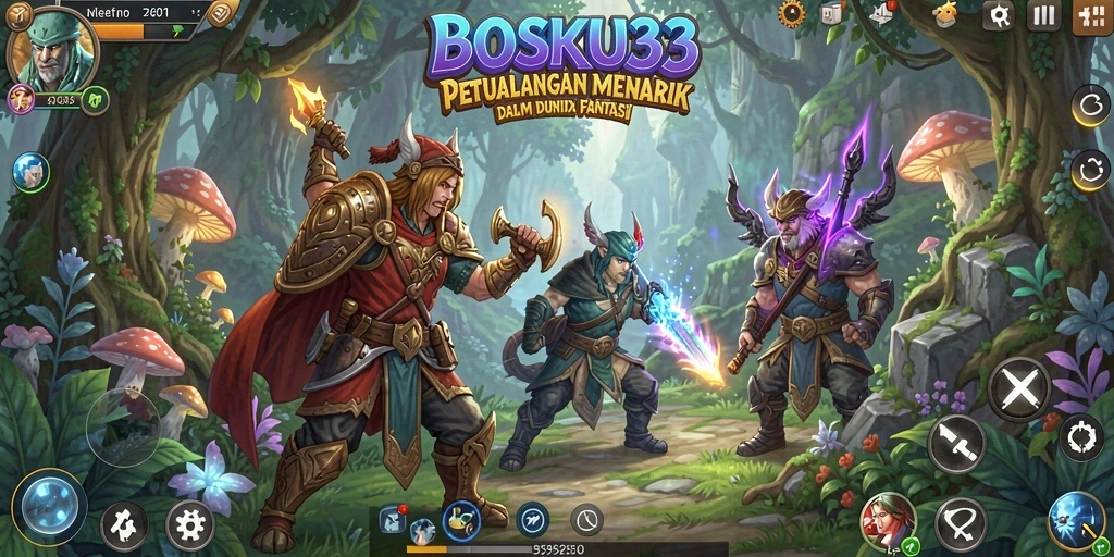 Tangkapan layar utama gameplay BOSKU33 menampilkan aksi petualangan yang menarik.