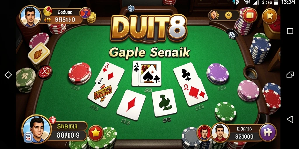 Tampilan screenshot gameplay DUIT8 yang menampilkan momen seru Gaple