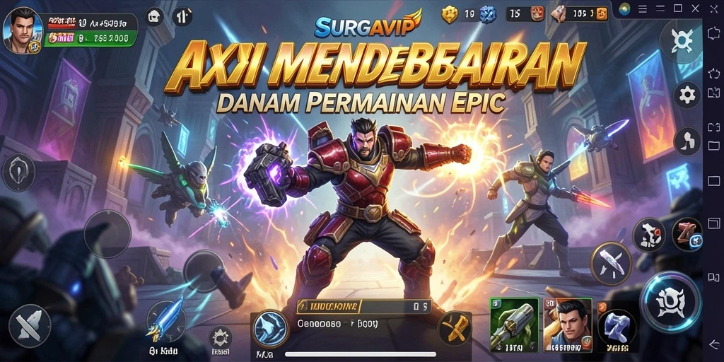Tampilan gameplay mendebarkan dari SURGAVIP yang penuh aksi.