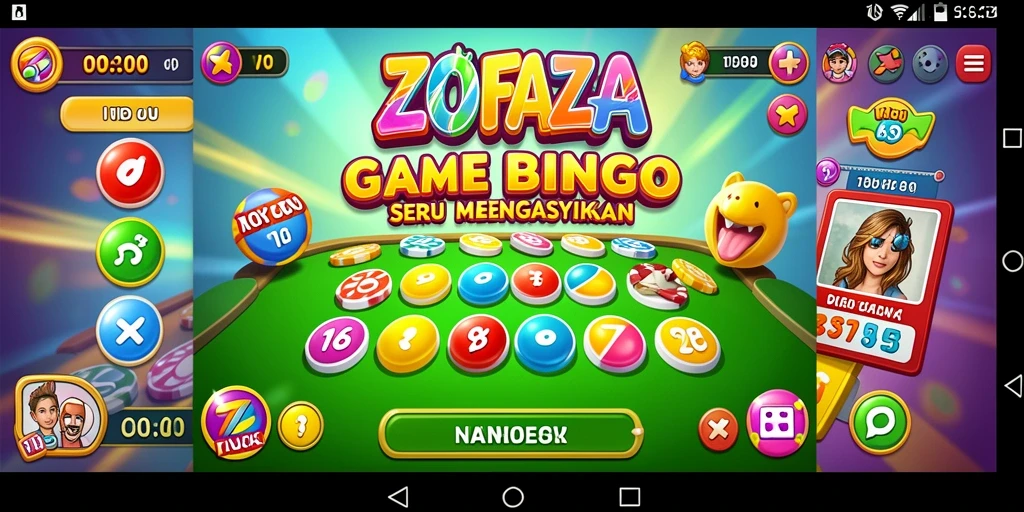 Tampilan gameplay seru pada aplikasi Bingo ZOFAZA.